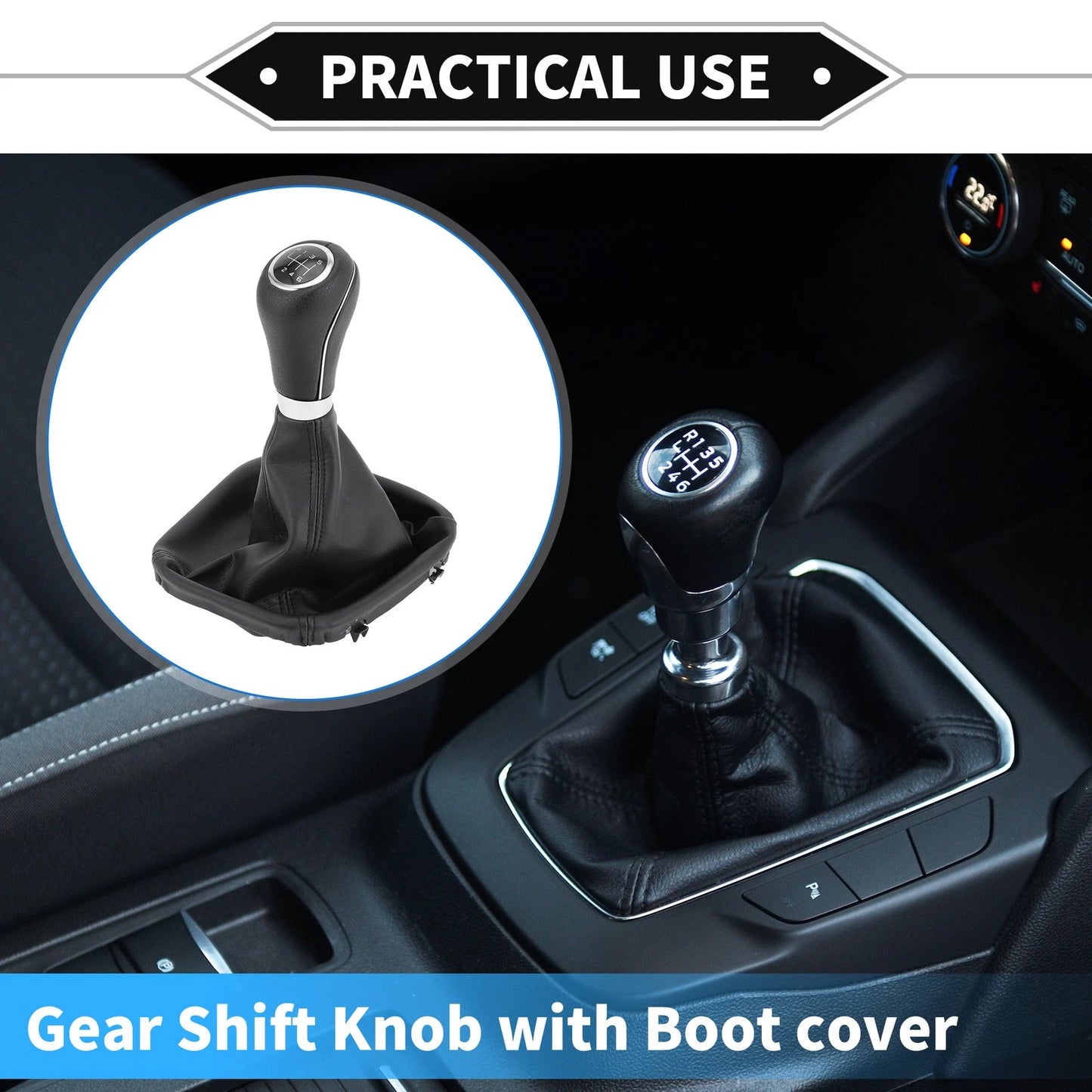 6 Speed Shift Knob with Boot Cover for Mercedes Benz W203 S203 (2004–2007)