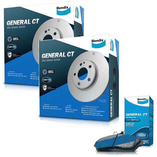 Set of 4 Bendix Front Brake Pads and Rotors for Holden Calais (2006–2013)