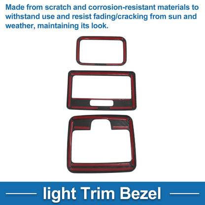 Light Trim Bezel Set for Suzuki Spacia Custom (2013–2023) Carbon Fiber Black