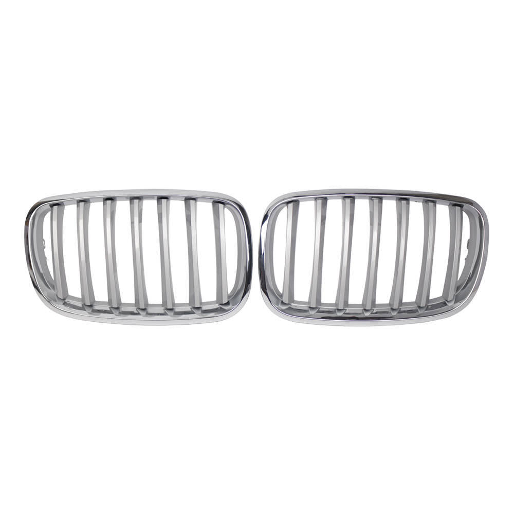 2X Chrome Front Bumper Grille for BMW X5 X6 (2007–2013)