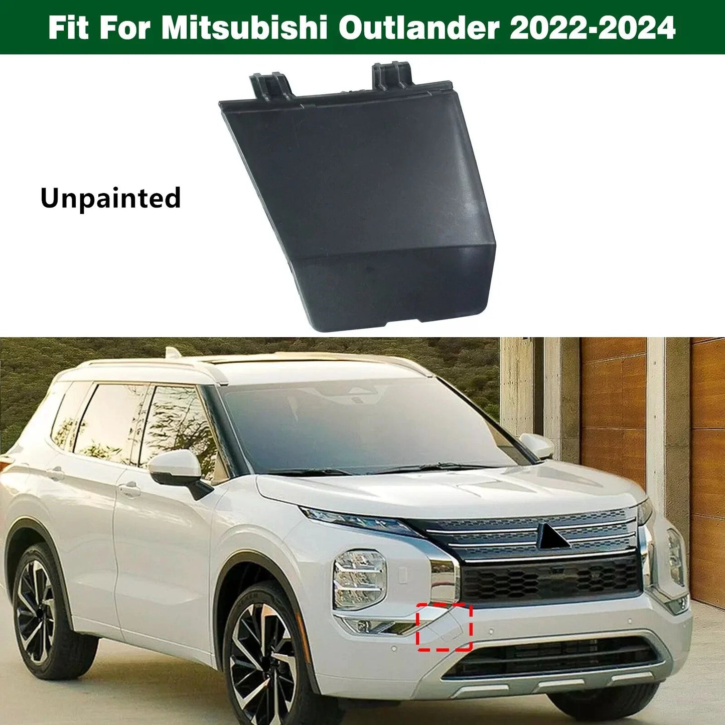 Front Bumper Tow Hook Eye Cover Cap for Mitsubishi Outlander (2022–2024)