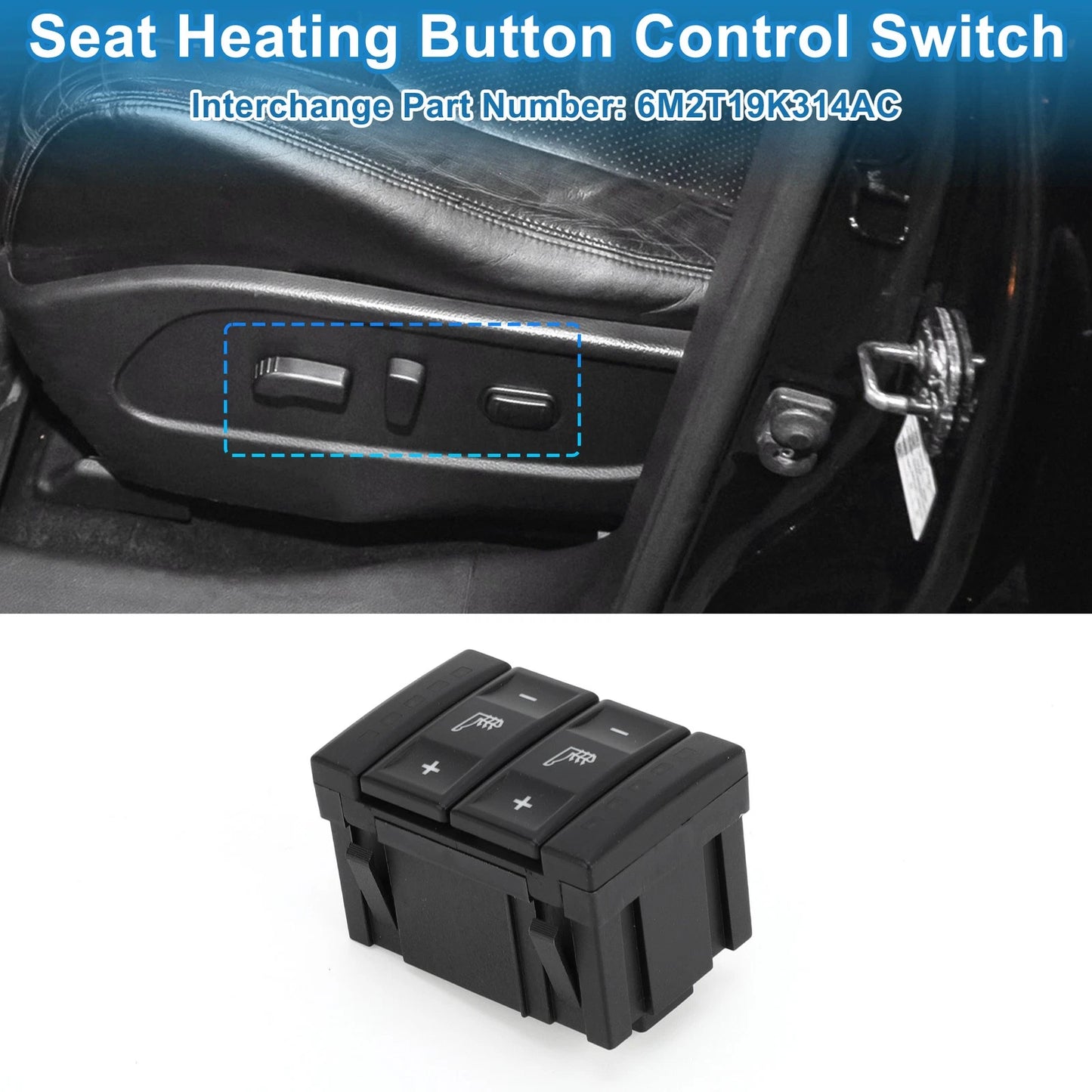 Seat Heating Button Control Switch No.6M2T19K314AC for Ford Galaxy MK3 (2006–2015)