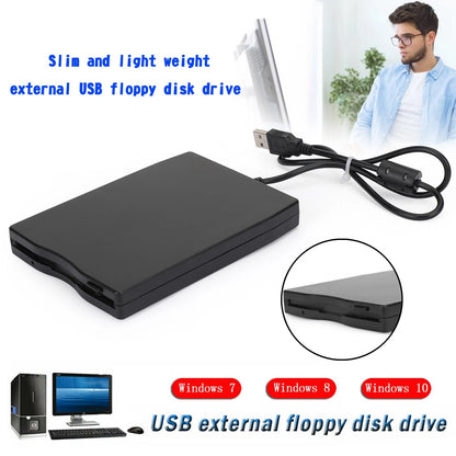 USB 2.0 External Floppy Disk Drive 3.5" for PC Mac (Win 10 Compatible)