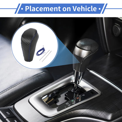 Gear Shift Knob Cover for Chevrolet Cruze (2011–2015) Black Carbon Fiber Blue