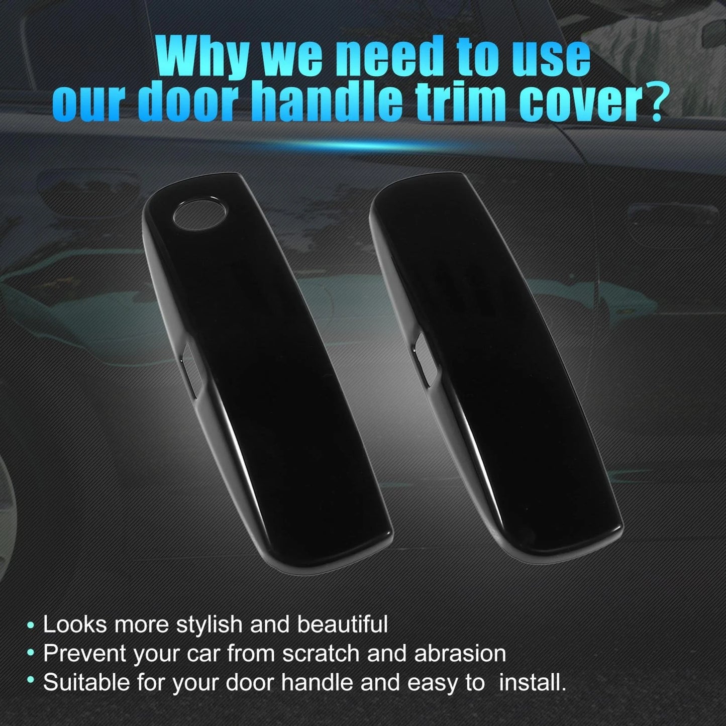 Set of 4 ABS Glossy Black Door Handle Covers for Dodge Charger (2011–2021)