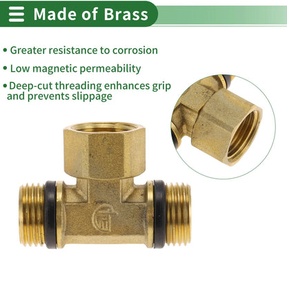 1/2" Male to 1/2" Female Union Tee with Gasket for Automotive Applications