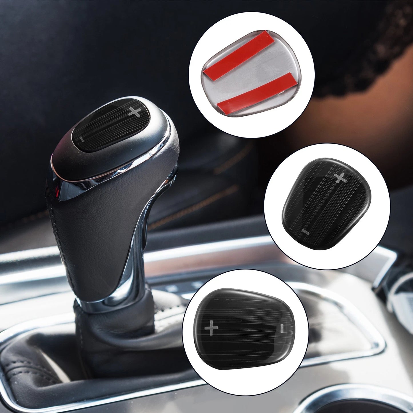 Gear Shift Knob Cover Sticker for Chevrolet Equinox (2018–2020) Black
