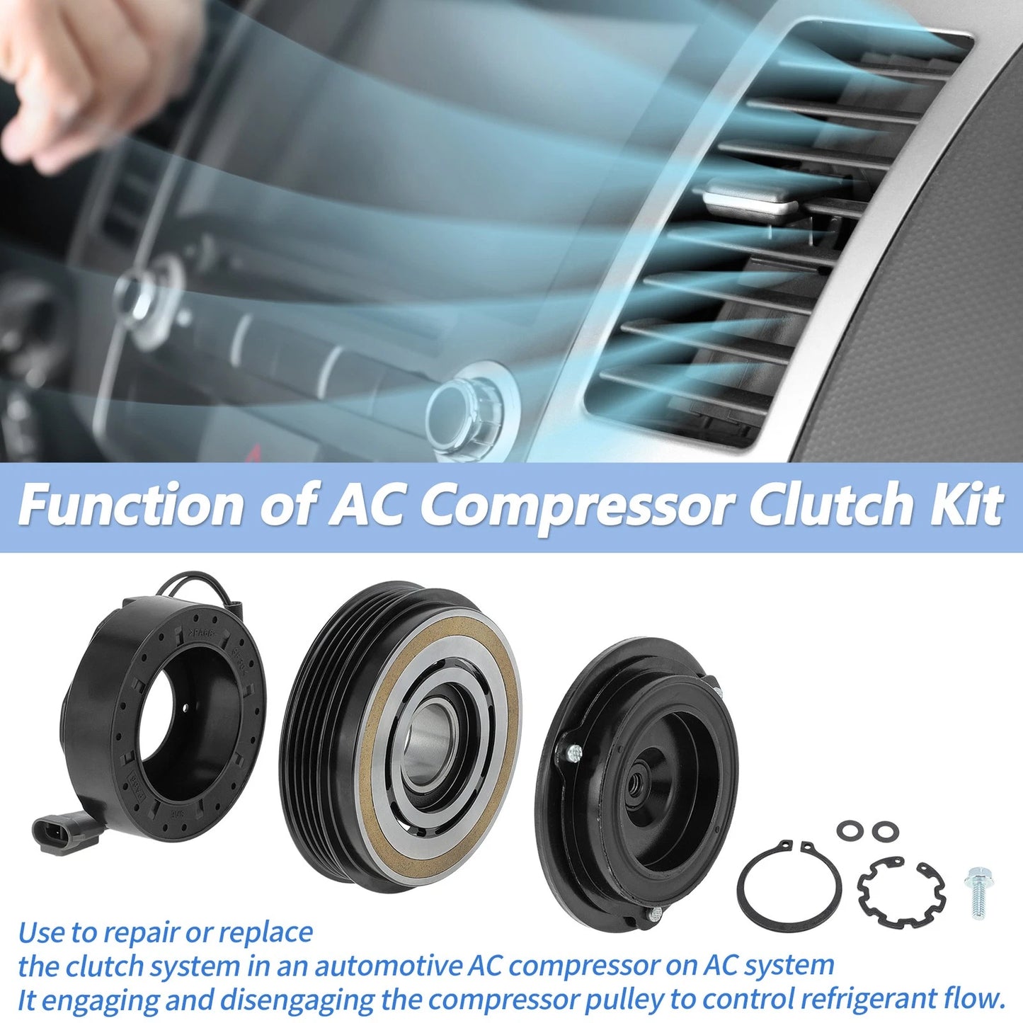 AC Compressor Clutch Kit for Chevrolet Silverado 1500 2500 Tahoe (2007–2013)