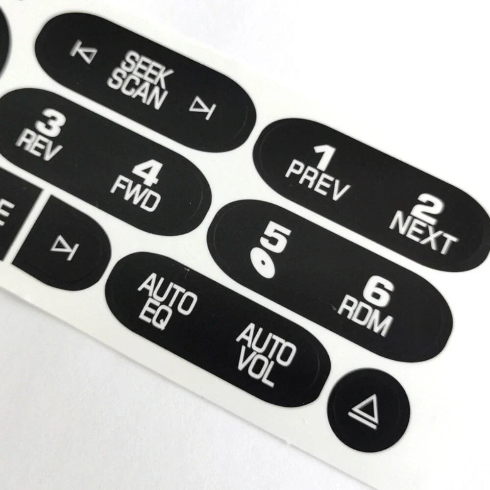 Radio Button Repair Decal Sticker for 2002-2006 Cadillac Isuzu Black