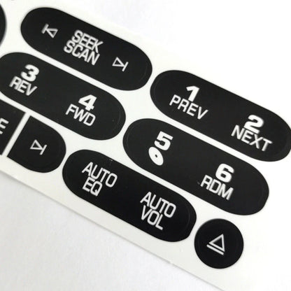Radio Button Repair Decal Sticker for 2002-2006 Cadillac Isuzu Black