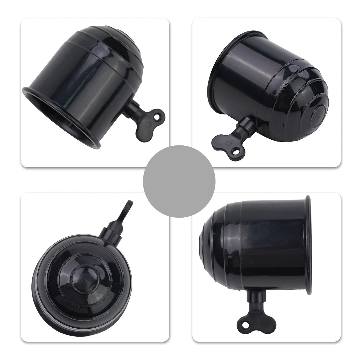 1pc 50mm Car Tow Bar Ball Cover Lockable Key Towing Hitch Trailer Protector Cap