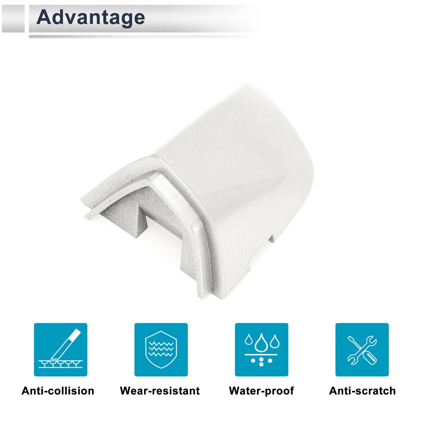 Front Left Door Handle Lock Cylinder Cover for VW (5KD837879) Silver ABS