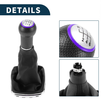 6 Speed Shift Knob with Boot Cover No. 1J0711113EG for VW Bora (1999–2005)