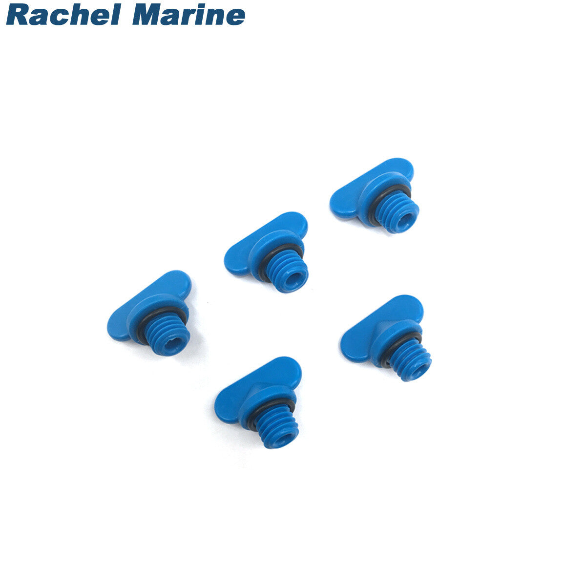 Set of 5 Blue Drain Plugs for Mercruiser Manifold & Block