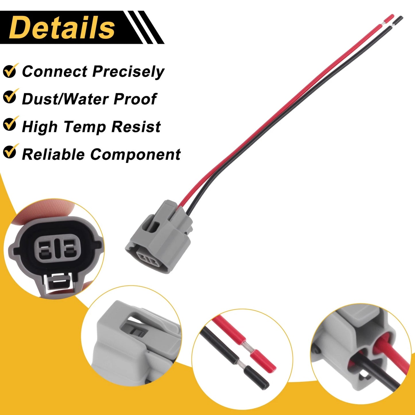 1pc 2 Pin Ignition Coil Connector Plug for Chevrolet Camaro (2013) No. 88988460