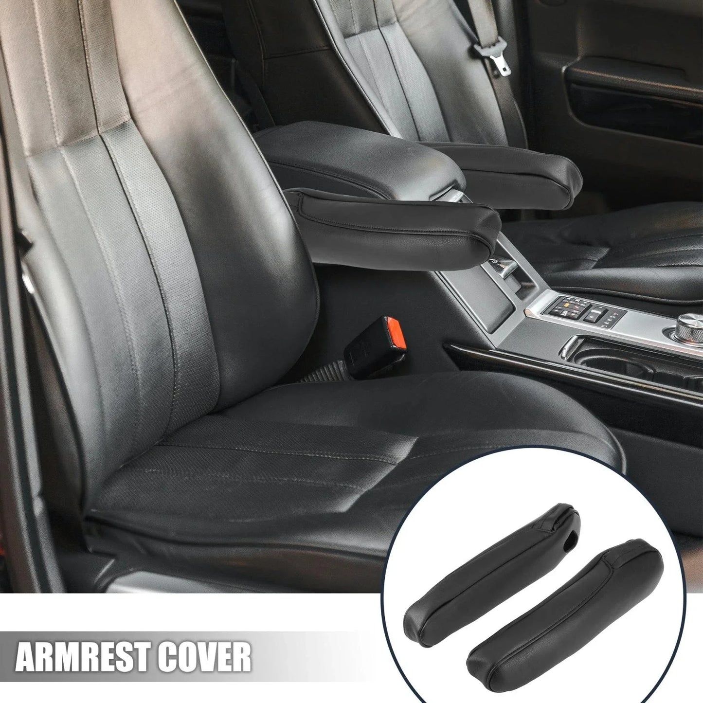 Front Seat Armrest Covers for Honda Odyssey (2005-2010) - 1 Pair Black