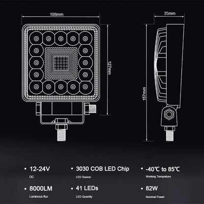 Powerful Illumination 82W LED Work Light Bar for Offroad Fog Driving
