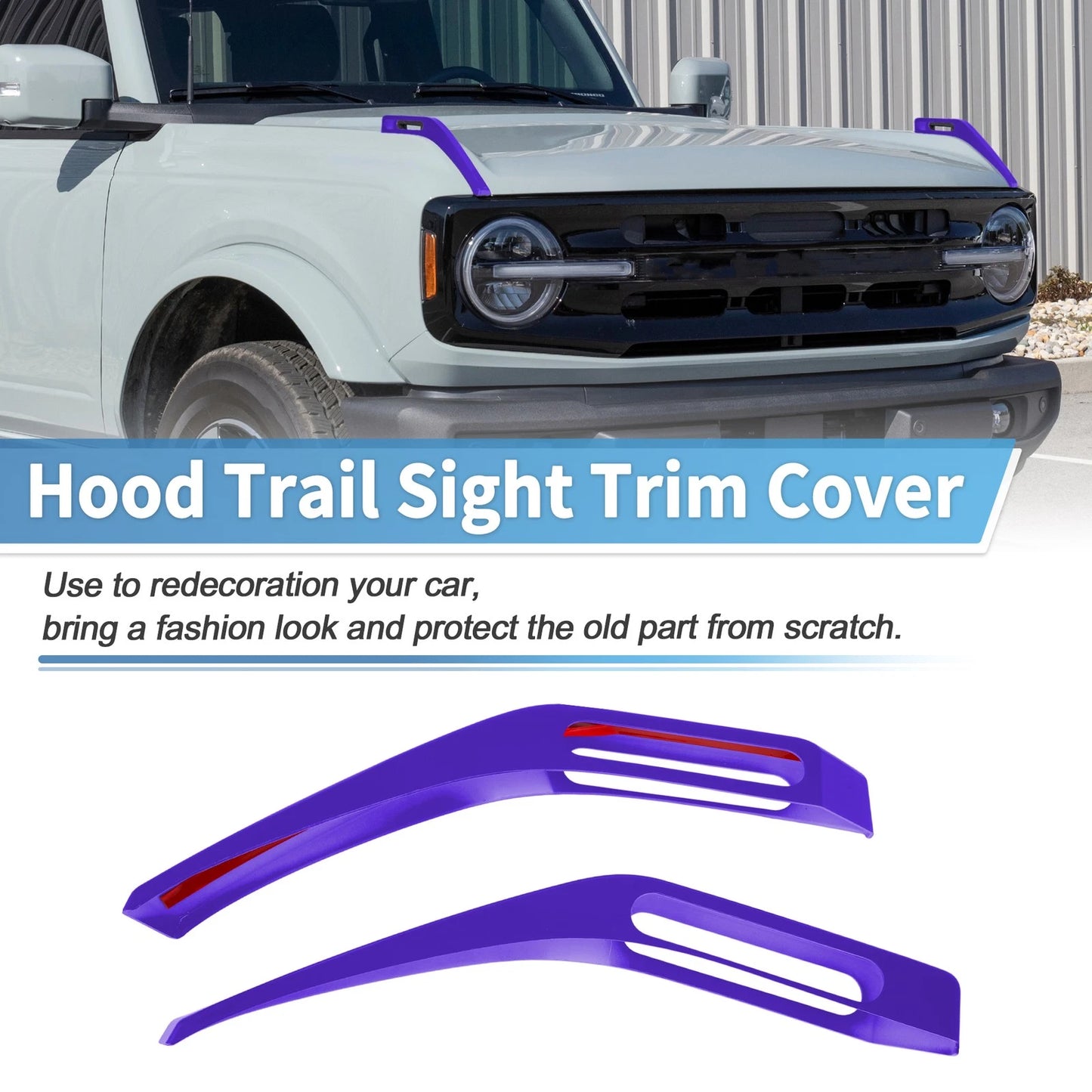 Hood Hinge Cover for Ford Bronco (2021–2024) - Purple Trail Sight Trim