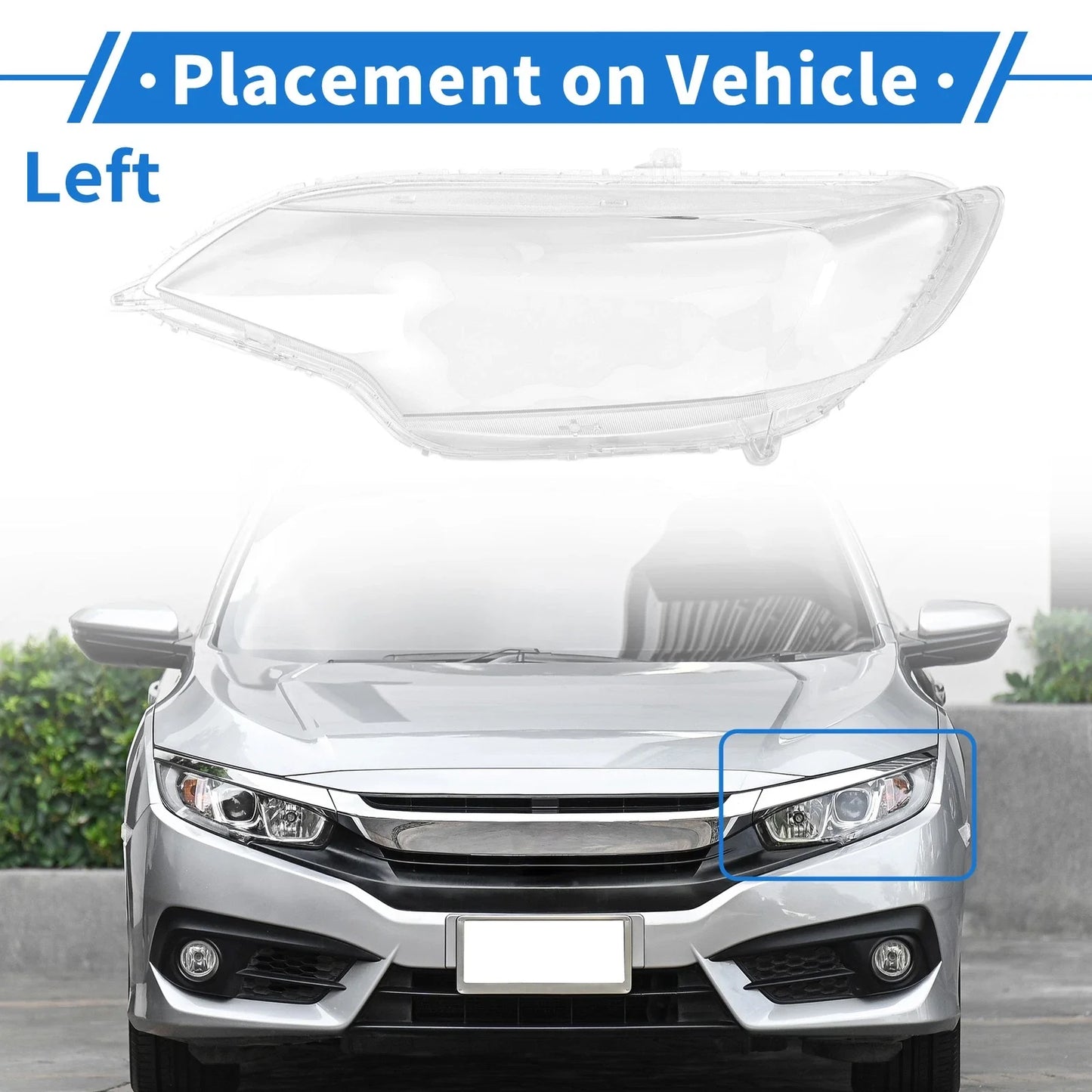 Car Front Left Headlight Lens Cover for Honda Fit (2014-2020)