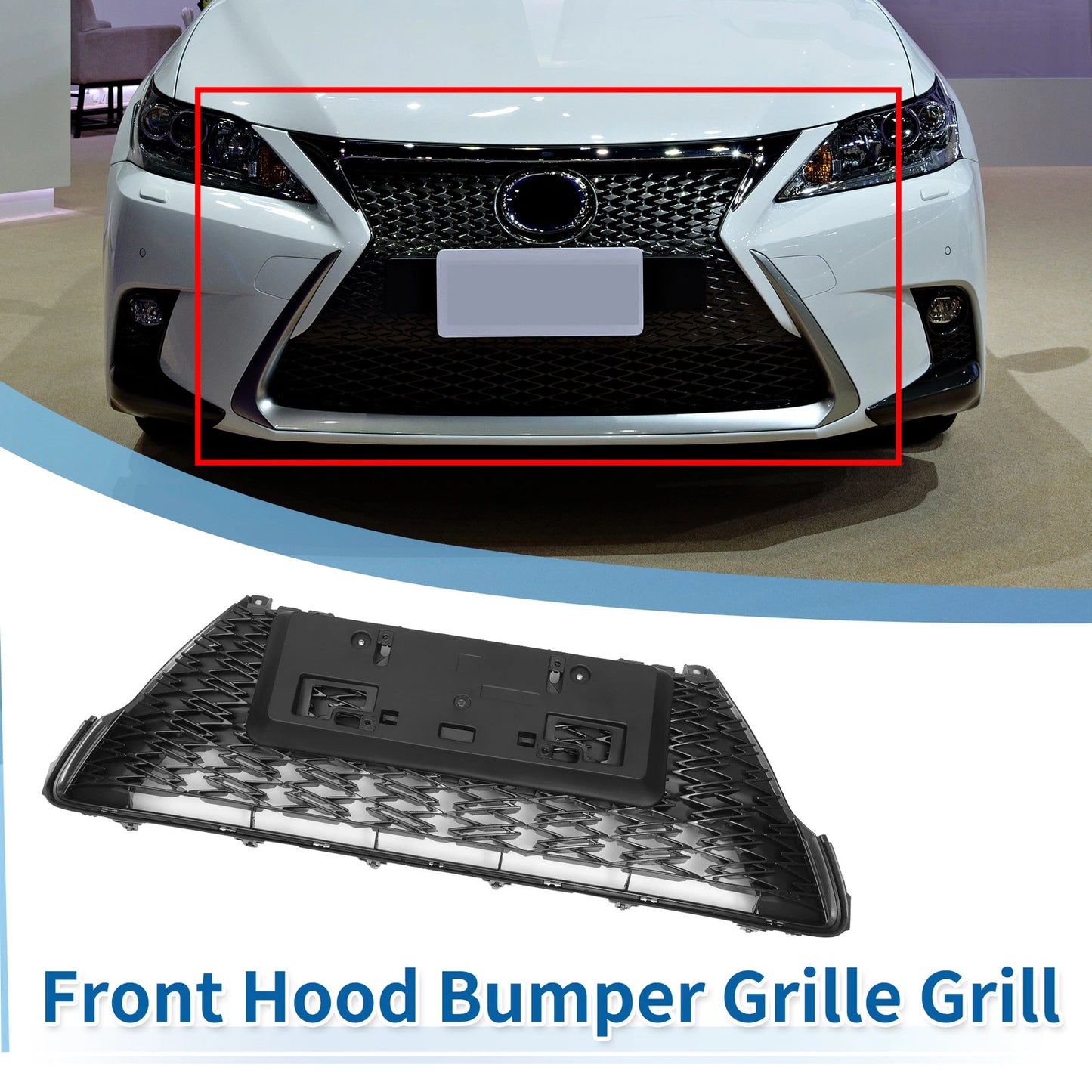 Front Lower Hood Bumper Grille for Lexus CT200h (2017) No.5310276100 Black