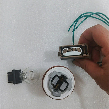 Headlamp Light Socket Pigtail + 3157 Bulb for Ford