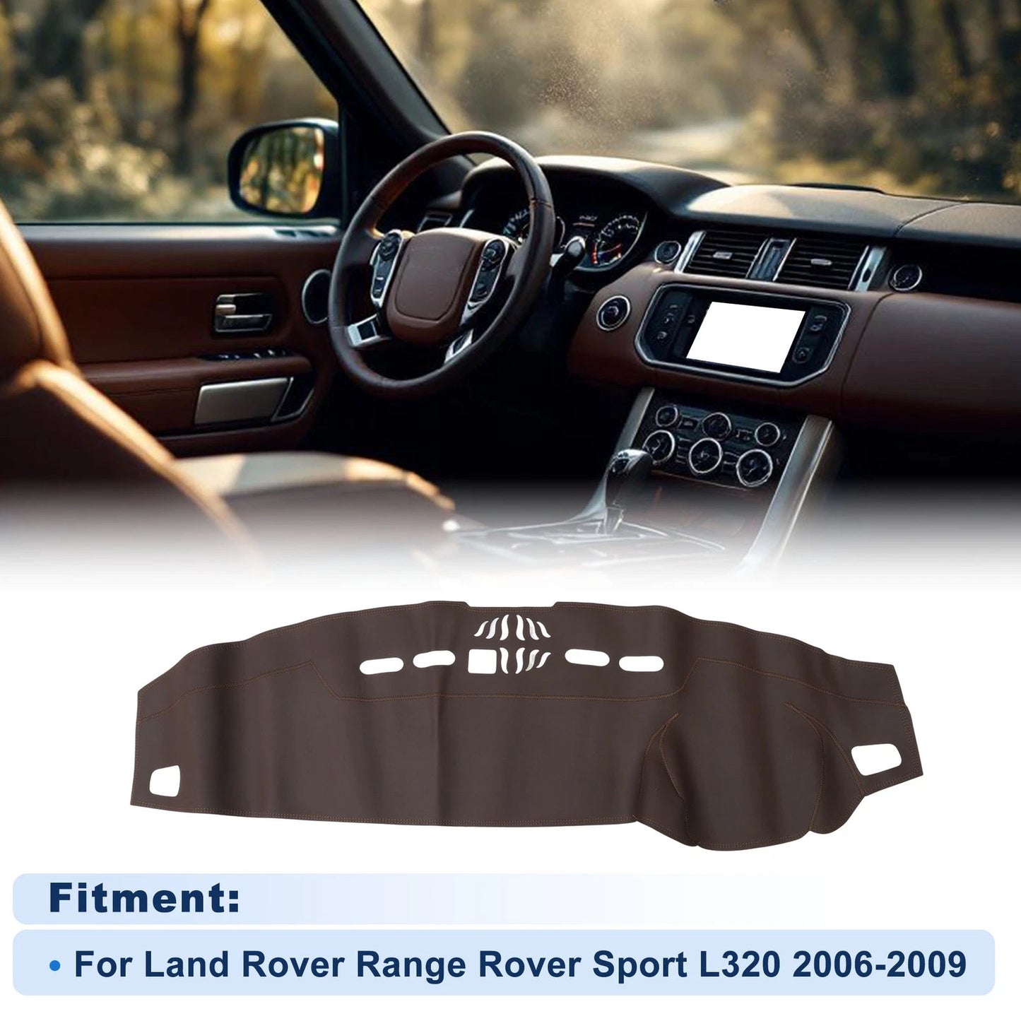 Dash Cover for Land Rover Range Rover Sport L320 (2006–2009) Faux Leather Brown