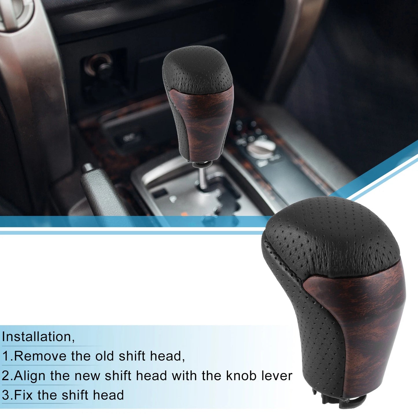 Gear Shift Knob for Toyota Tacoma (2016–2021) Black Gold Tone