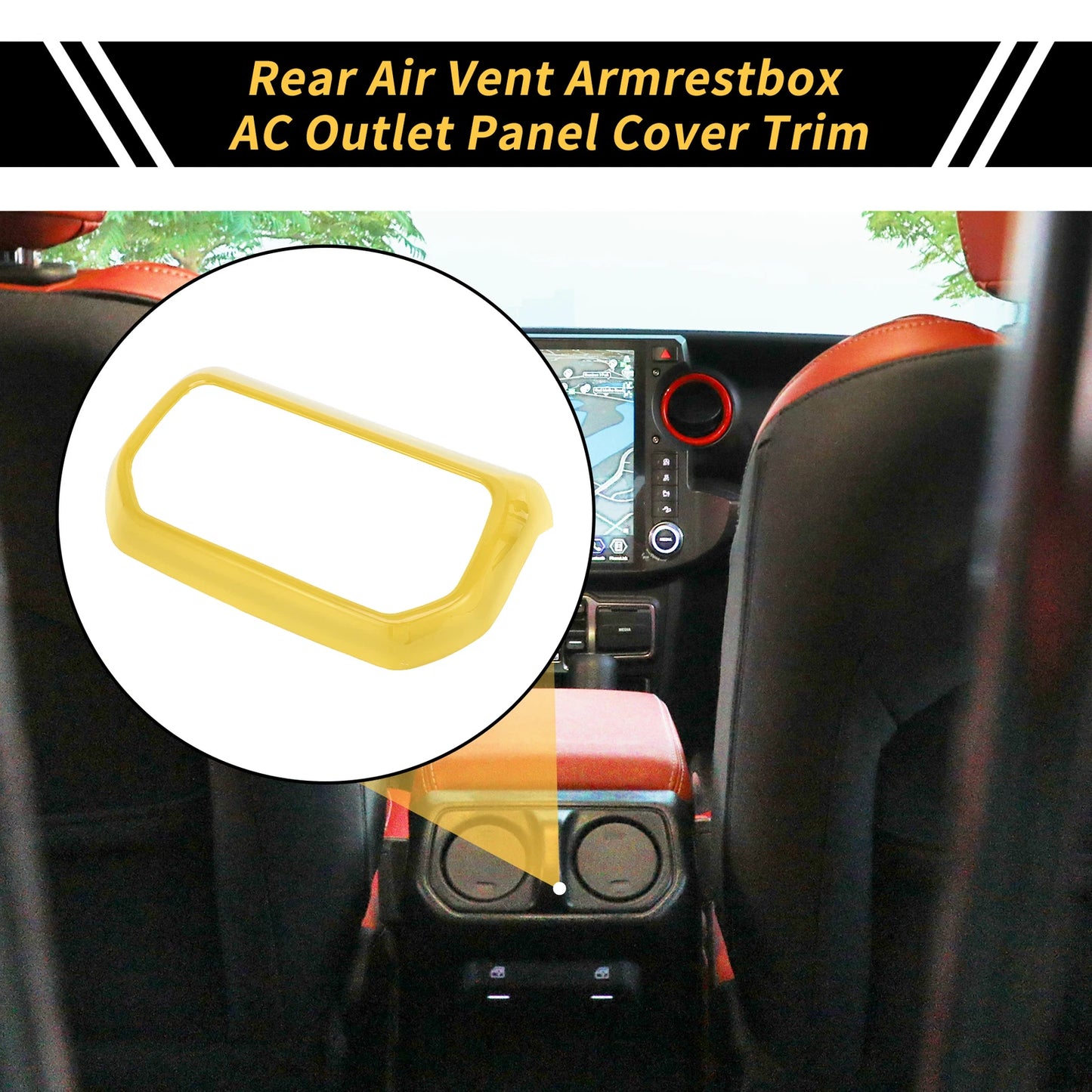 Rear Air Vent Armrestbox AC Outlet Panel Cover for Jeep Wrangler JL (2018–2023)