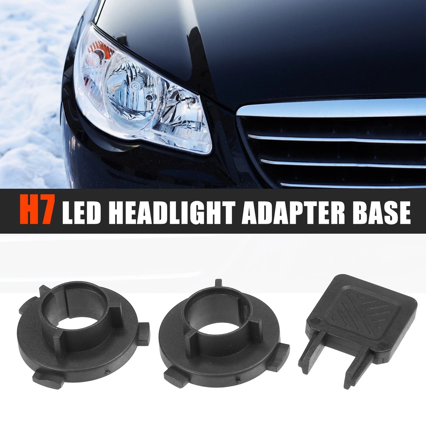 Set of 2 H7 LED Headlight Adapter Bases for Kia K5 (2016–2017)