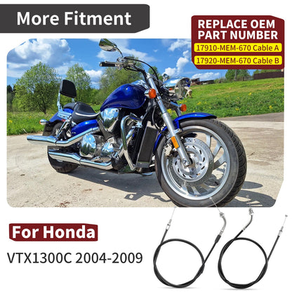 Throttle Cable Set for Honda VTX1300C (2004–2009)