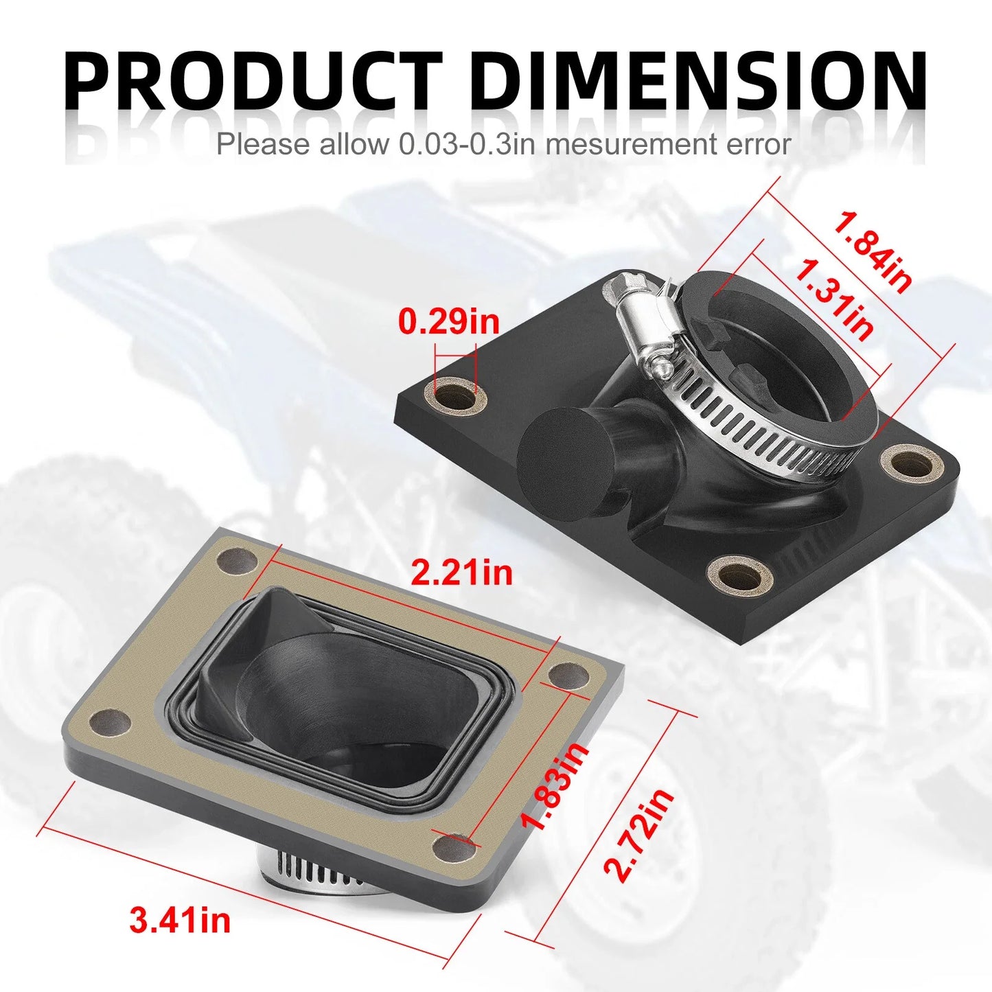 Intake Manifold Interface 2x for Yamaha Blaster 200 YFS200 (1988-2002)