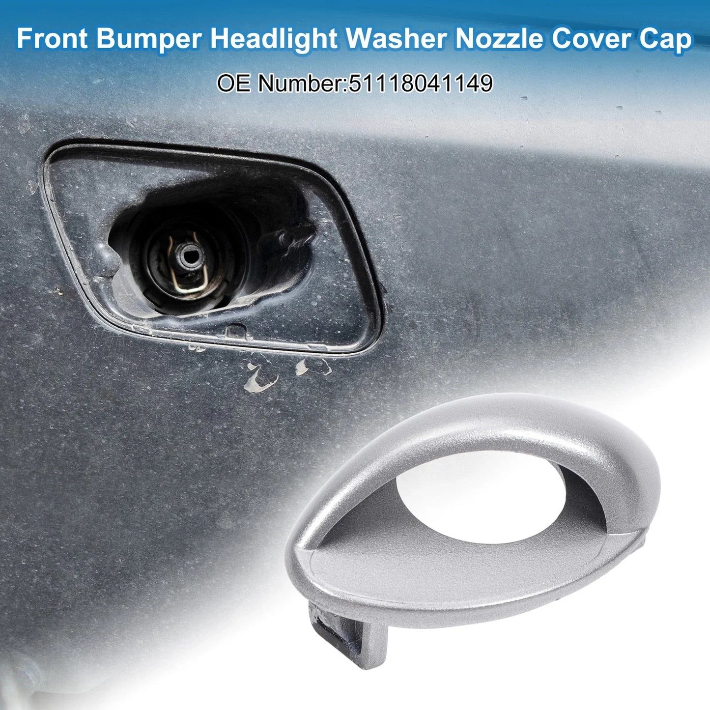 Front Left Bumper Headlight Washer Nozzle Cover Cap for BMW M3 (2008 - 2013)