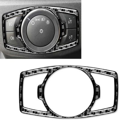 Headlight Switch Control Panel Trim for Ford Mondeo (2013–2019) Carbon Fiber Black