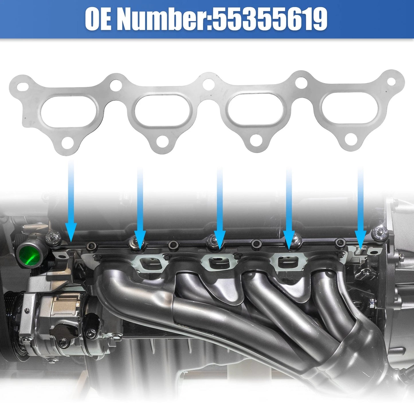 Exhaust Manifold Gasket for Chevrolet Cruze (2011–2016), Opel Meriva (2003–2010)