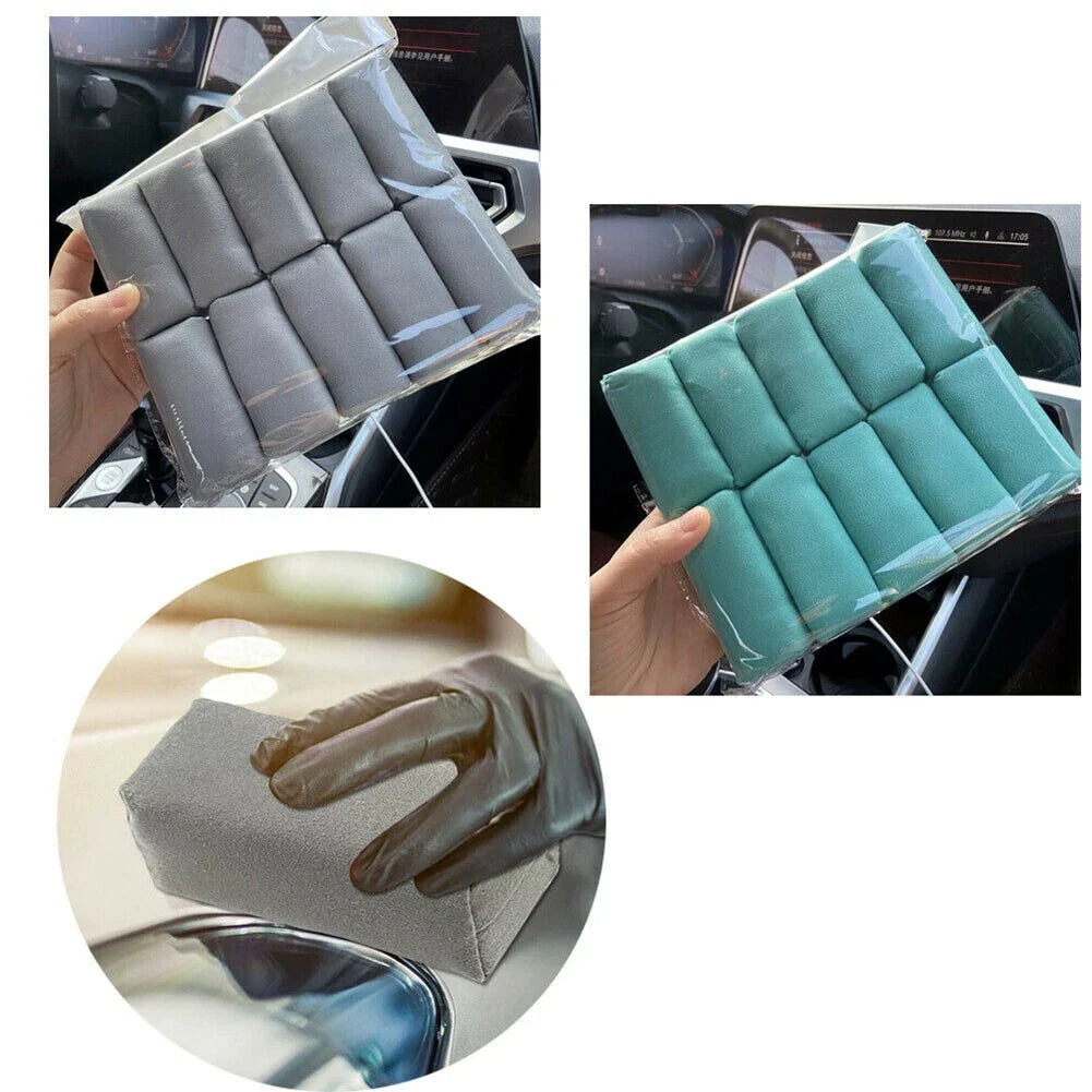 10pcs/Set 8cm Car Detailing Suede Sponge Applicator for Car