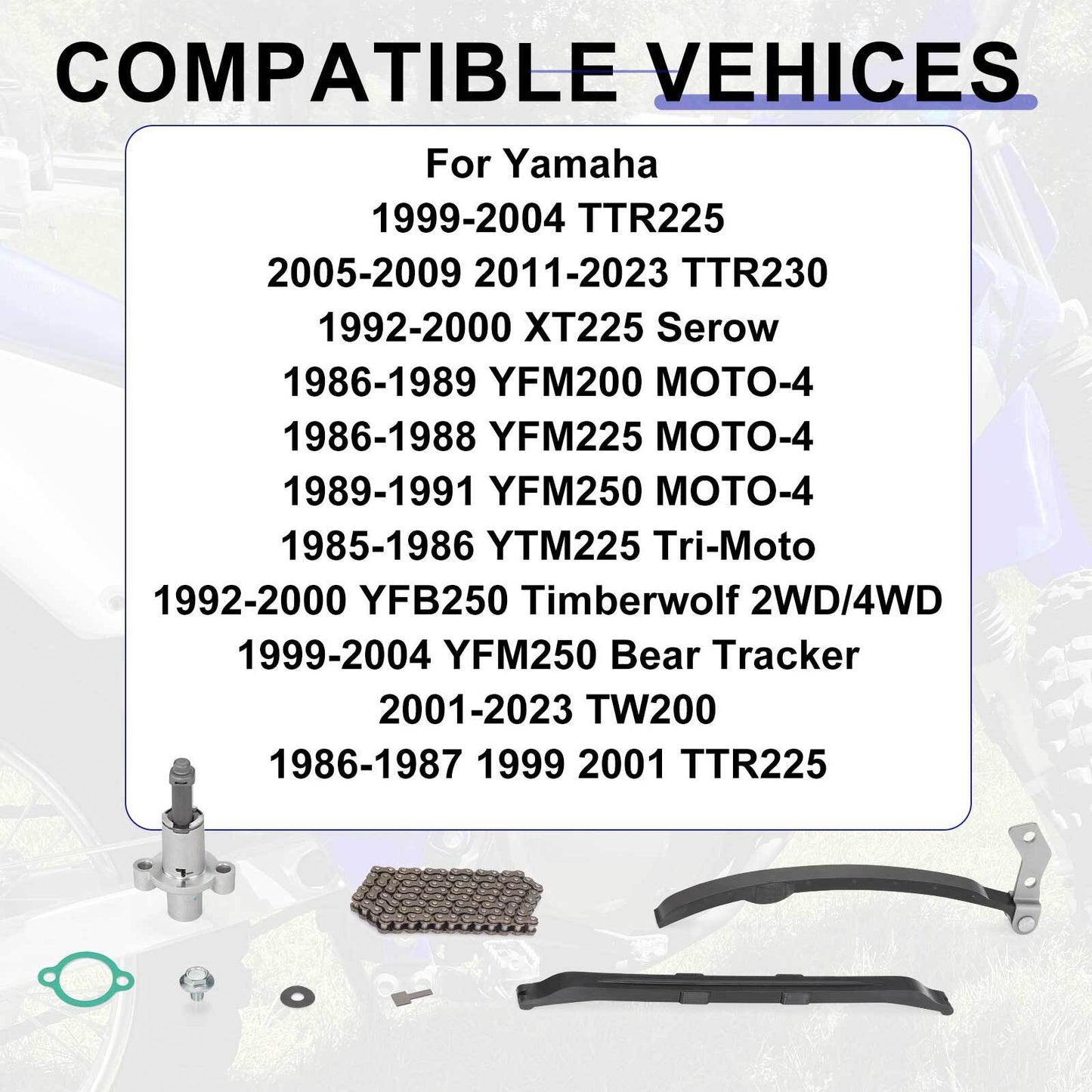 Cam Timing Chain & Tensioner Kit for Yamaha Bear Tracker YFM250 (1999–2004)