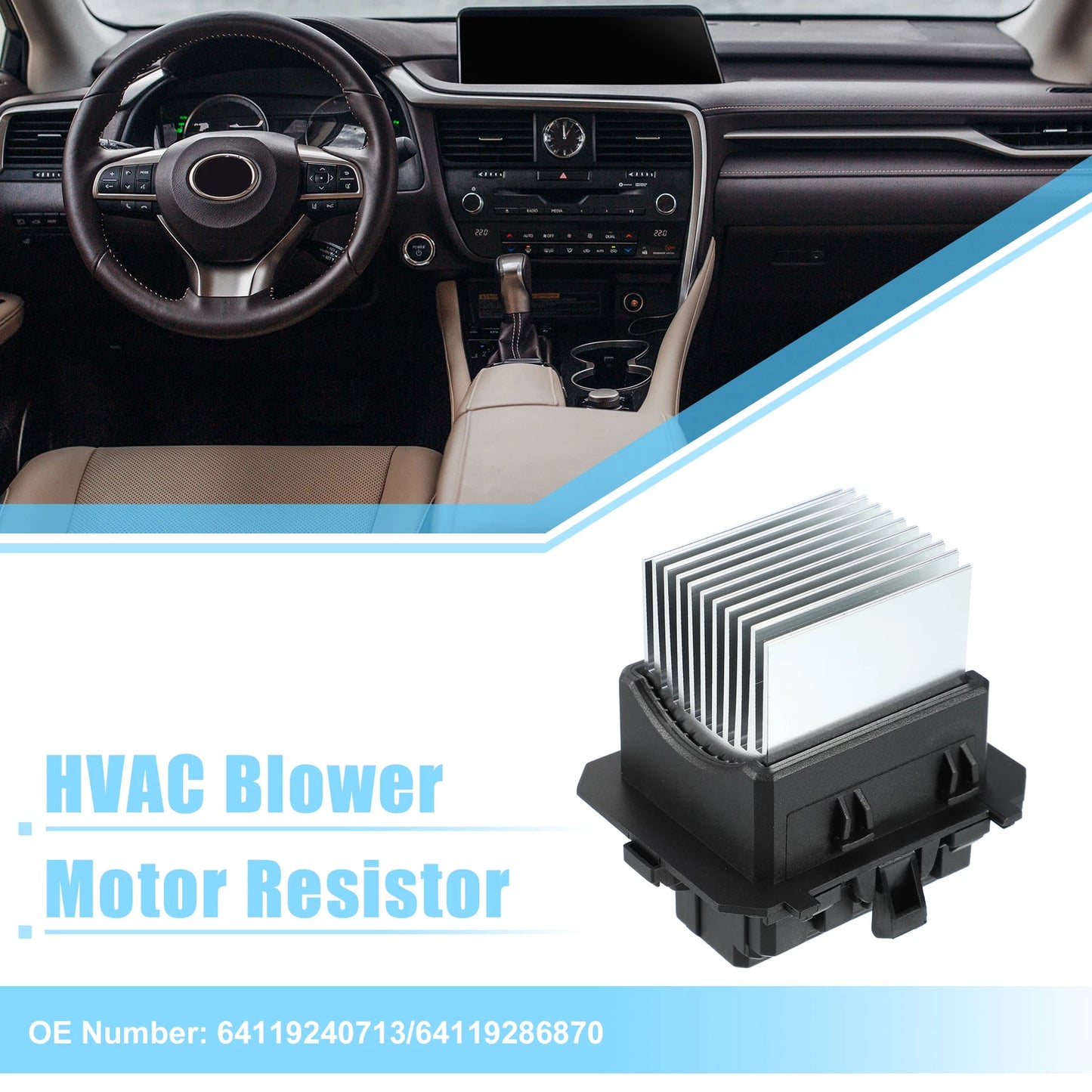 HVAC Heater Blower Motor Resistor for Mini Cooper (2002–2015) No. 64119240713