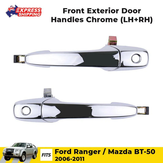 Outer Door Handle Chrome Front L+R Fits Ford Ranger Mazda BT-50 Ute 2006-11 D06