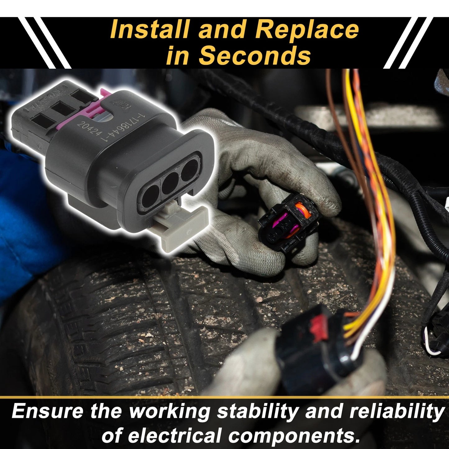 3 Pin Parking Sensor Connector Plug for Volkswagen