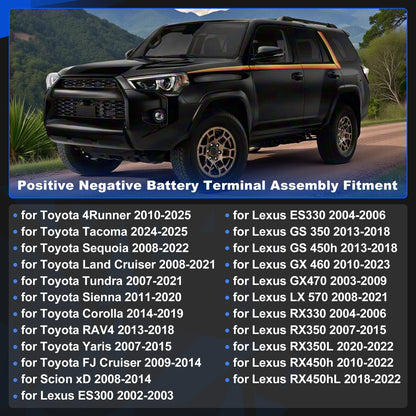 Positive Negative Battery Terminal Kit for Toyota 4Runner, Corolla, Lexus