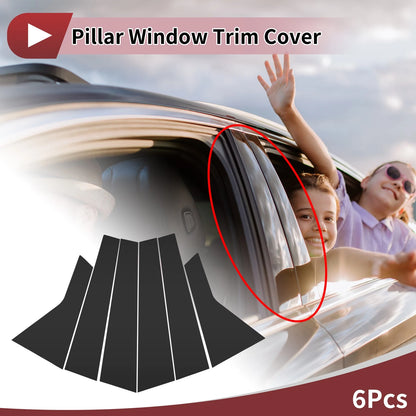 Set of 6 Door Pillar Window Trim for KIA K5 (2016–2019) Black