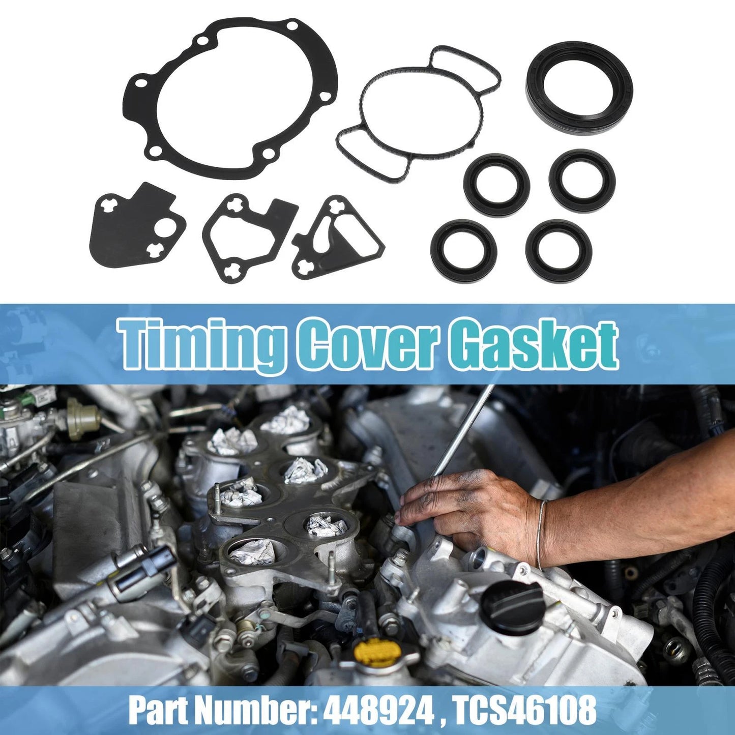 Timing Cover Gasket and Seal Set 67828 for Cadillac SRX STS GMC Acadia (2007–2016)