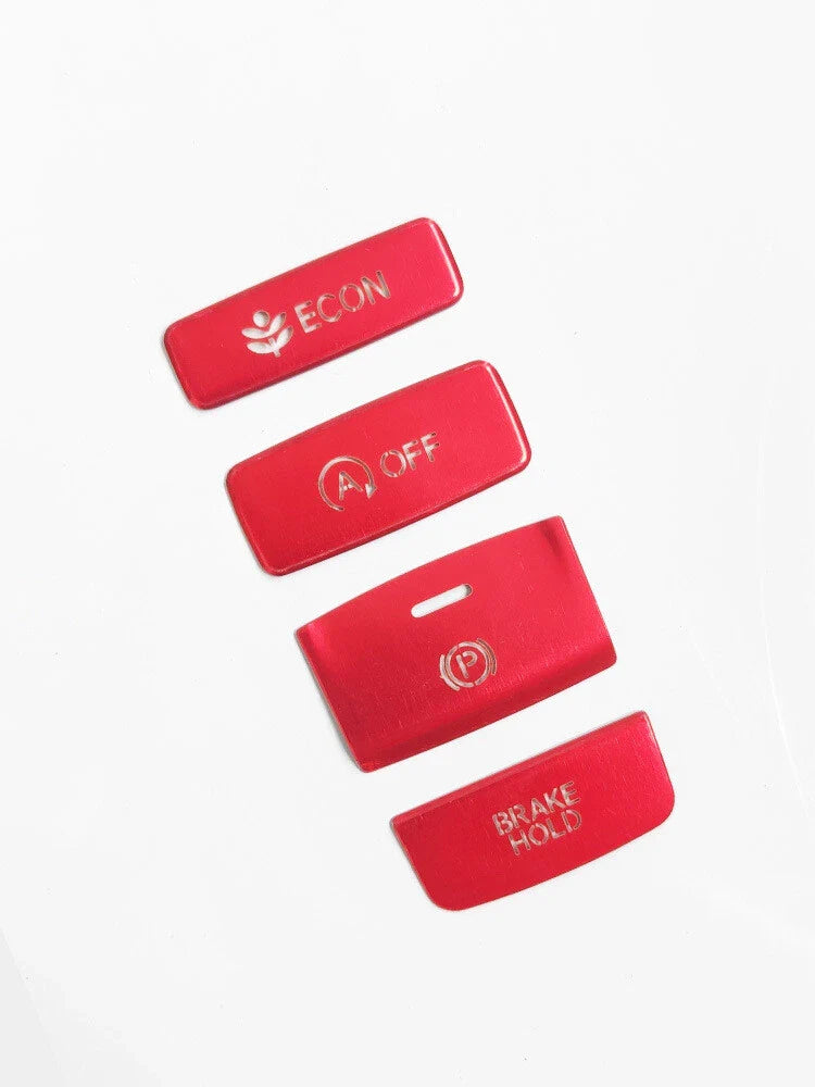 4x Red Console Gear Shift Button Trim Cover for Honda Civic (2022–2023)