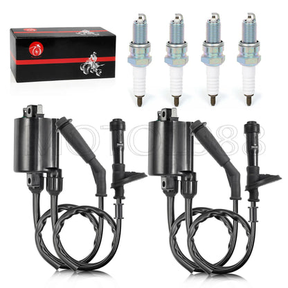 Ignition Coil Pack & Spark Plug + Cap for Honda Shadow VLX 600 VT600 (1988–2007)