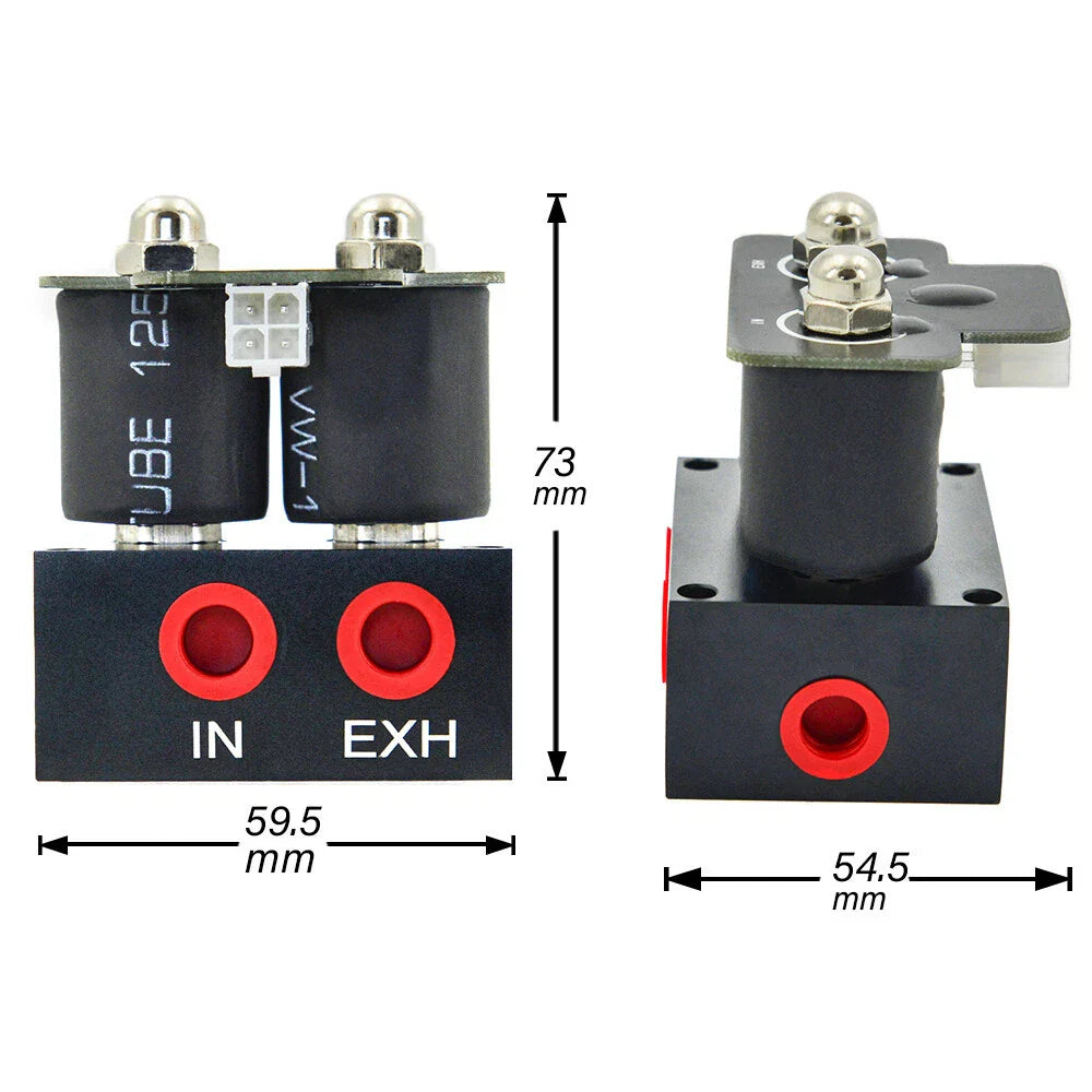 12V 200PSI Air Suspension Manifold Double Solenoid Valve Set for Car (N/A)