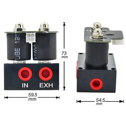 12V 200PSI Air Suspension Manifold Double Solenoid Valve Set for Car (N/A)