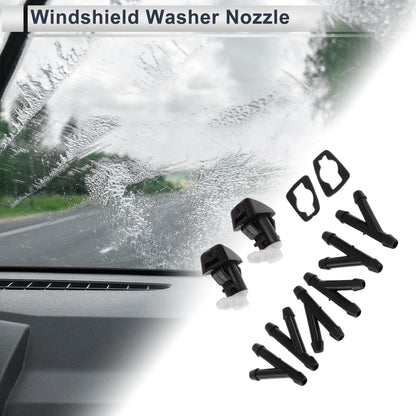 Washer Nozzle Set of 6 w/ Hose Connector for Lincoln (No. 7T4Z17603A)