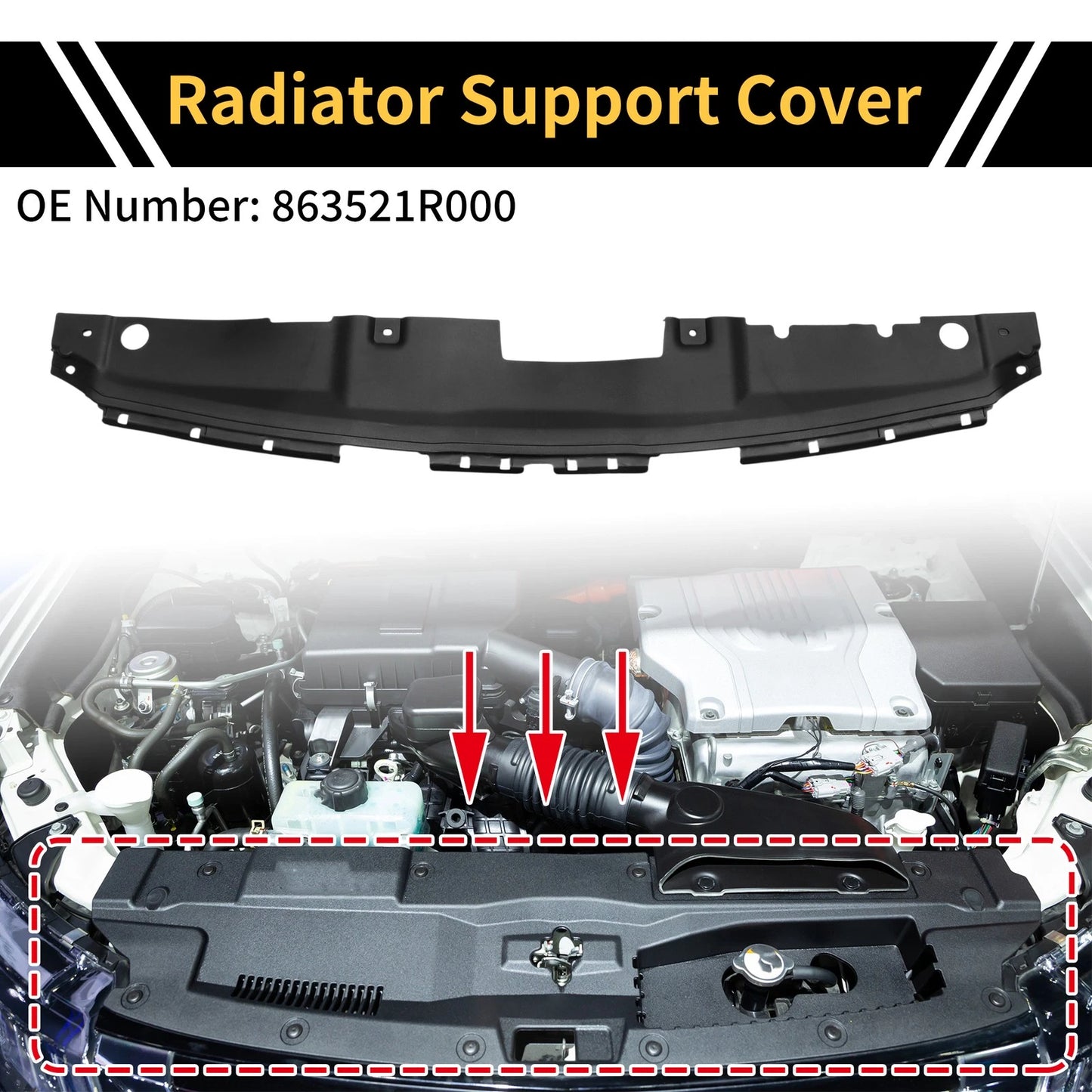 Radiator Support Cover for Hyundai Accent (2012–2017) No. 863521R000/HY1224102 ABS