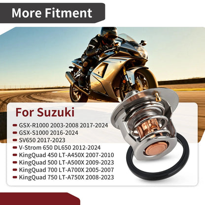Thermostat for Suzuki KingQuad 450/500/700/750 V-Strom 650 GSX-R1000 GSX-S1000 (2001–2023)