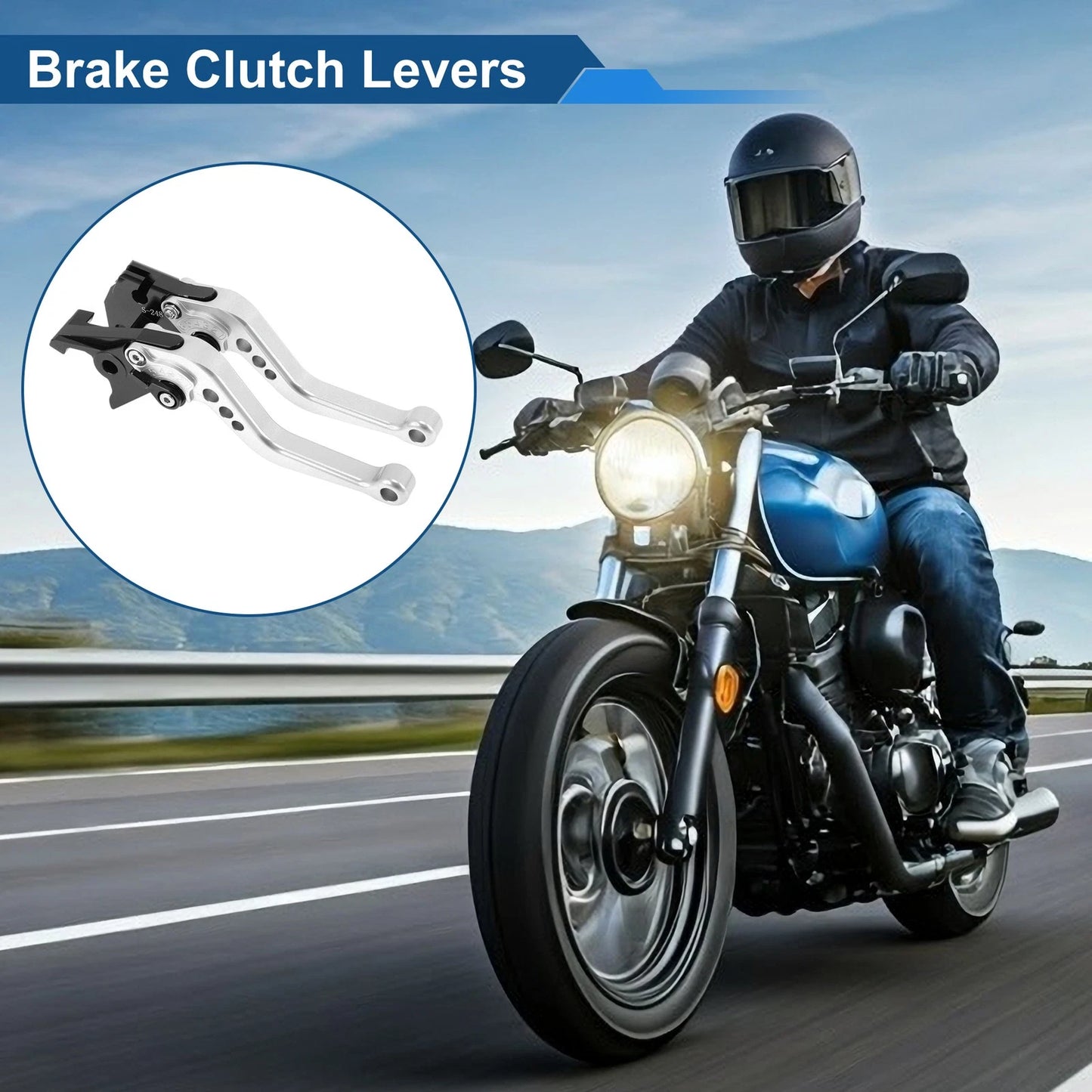 Short Brake Clutch Levers for Suzuki GSR750/GSX-S750 (2011–2021) Silver Tone